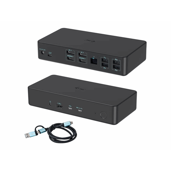 i-Tec - dockingstation - USB-C / Thunderbolt 3 / USB 3.0 - 2 x DP, 2 x HDMI - 1GbE