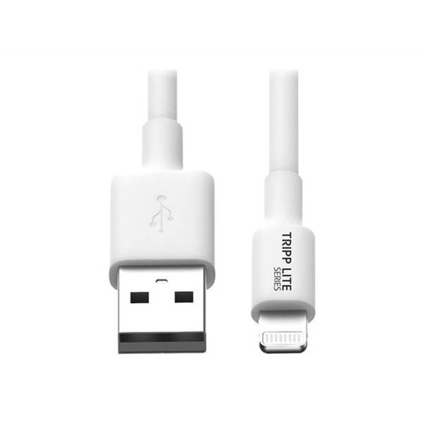 USB-A to Lightning Sync Charge Cable MFi Certified White M M USB 2.0 6 ft. 1.83m