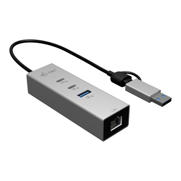 USB-C/A HUB 3X USB + LAN 2X USB-C 1X USB