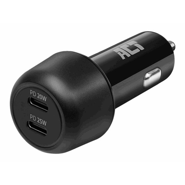 USB-C Car Charger 25W + 20W total 45W black