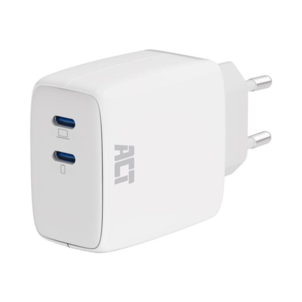 USB-C Charger 65W 2-port with Power Delivery PPS and GaNFast