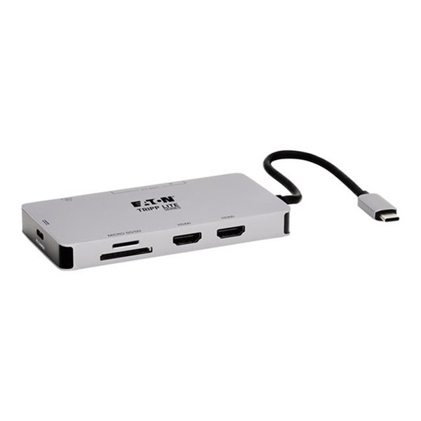 USB-C Dock Dual Display - 4K 60 Hz HDMIUSB 3.2 Gen 1 USB-A Hub GbE Memory Card100W PD Charging Gray