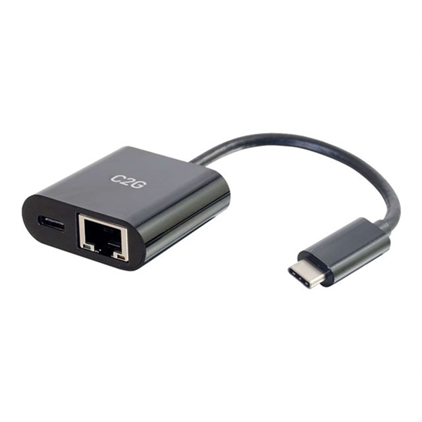 USB-C Ethernet Adapter W/Power Black