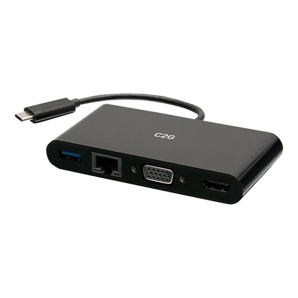 USB-C to HDMI VGA USB-A and RJ45