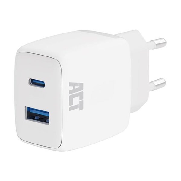 USB-C & USB-A Charger 20W with Power Delivery PPS Quick Charge GaNFast