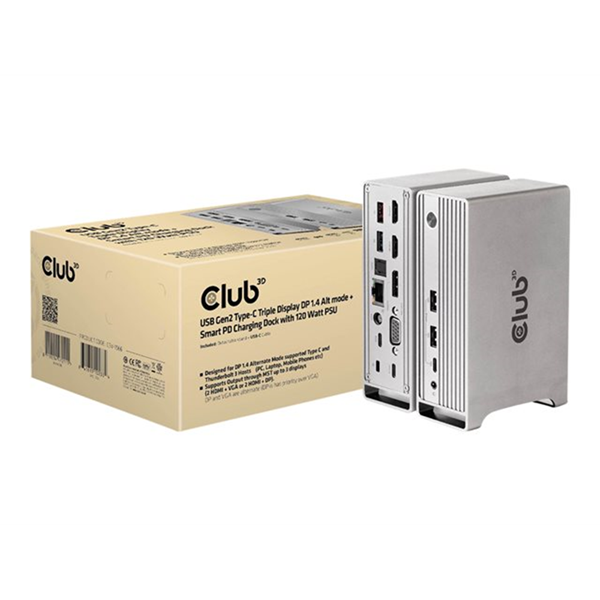 USB TYPE C GEN 2 TRIPLE DISPLAY DP ALT MODE WITH SMART PD CHARGING DOCK WITH 120WATTS PS