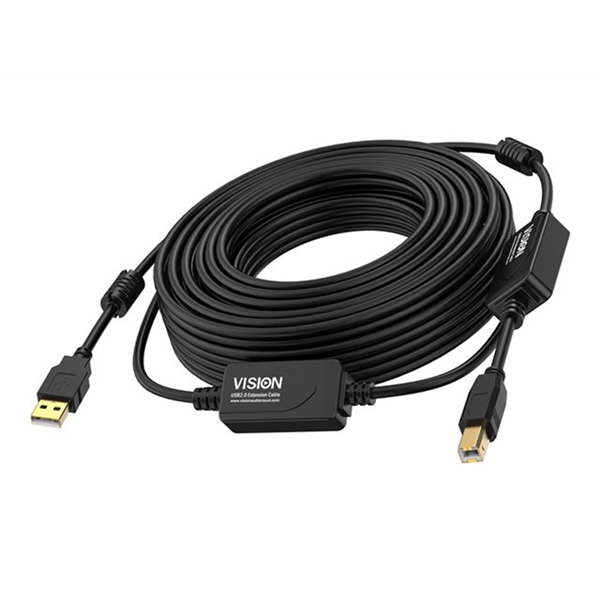 VISION 10m Black USB 2.0 booster cable VISION 10m Black USB 2.0 booster cable