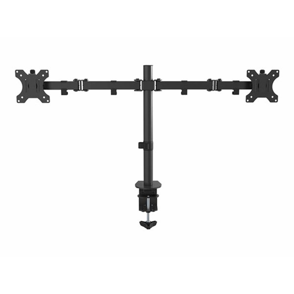 VISION Monitor Desk Post Dual Black