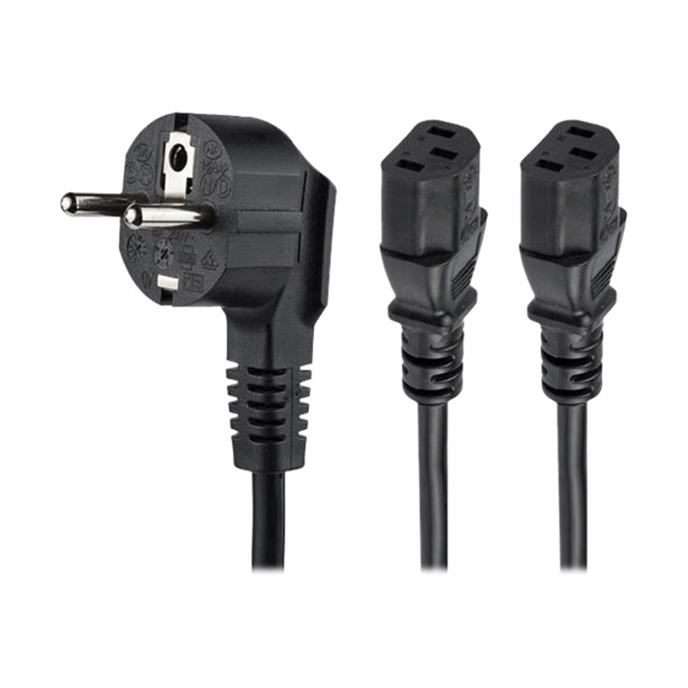 Power Cord - Schuko CEE7 to 2x C13 - 2m