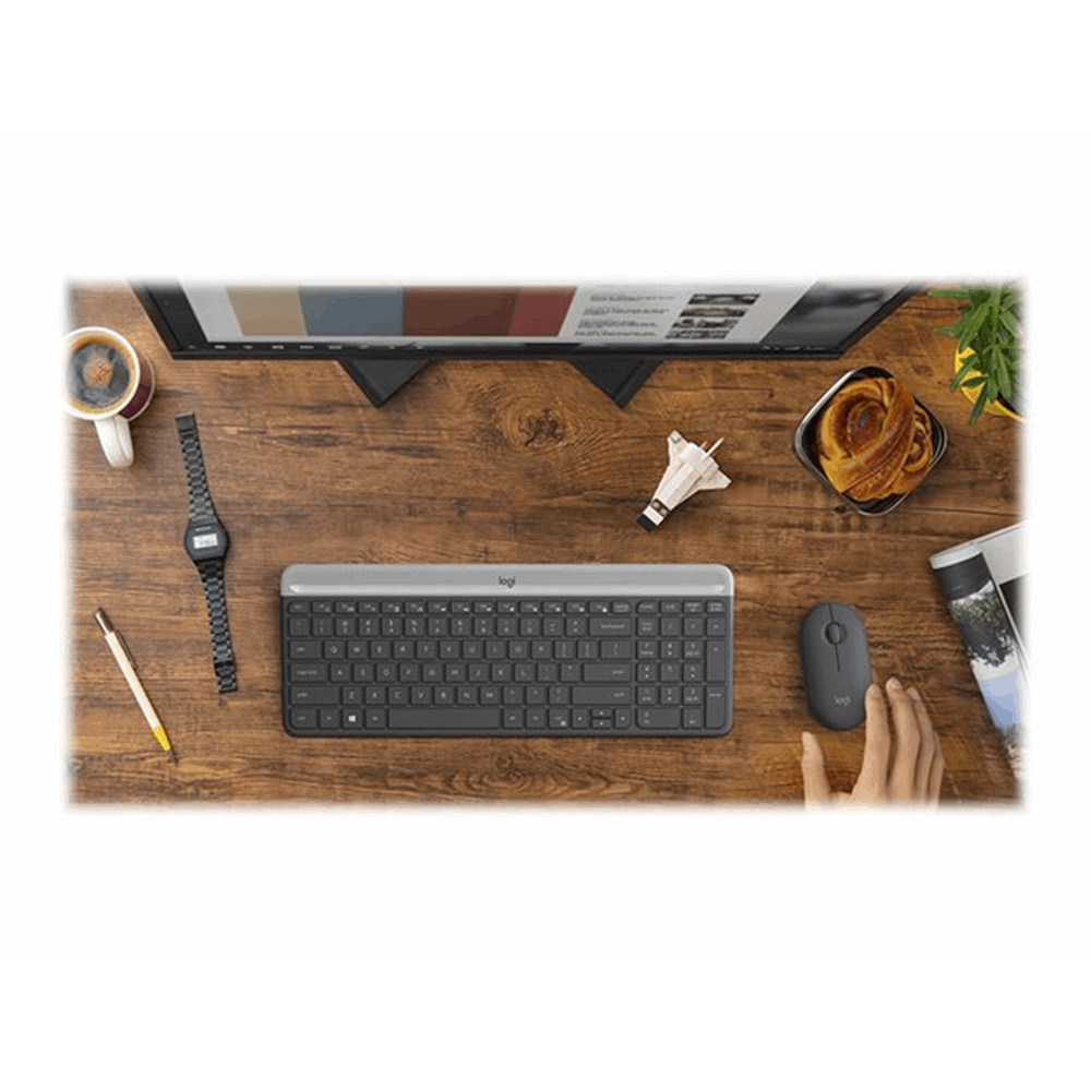 Slim Wireless Keyboard and Mouse Combo MK470 - GRAPHITE - FRA - CENTRAL